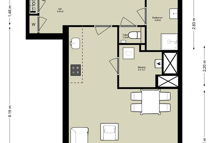 Bekijk foto 1 van 3-kamer appartement op de begane grond (Bouwnr. C.00.02)