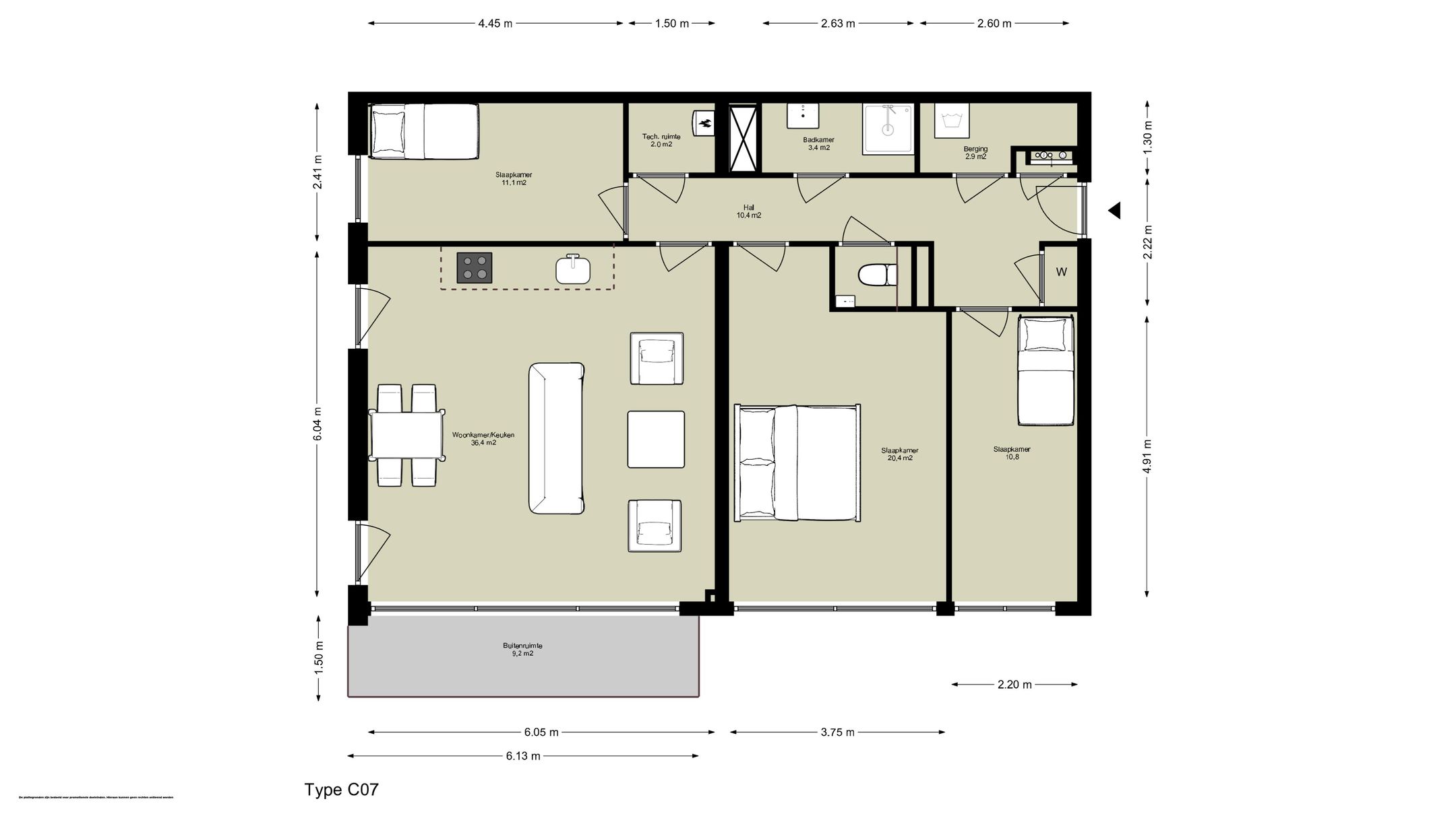 4-kamer hoekappartement (Bouwnr. C.02.02), Amsterdam, 1043BZ, Noord-Holland, Nederland