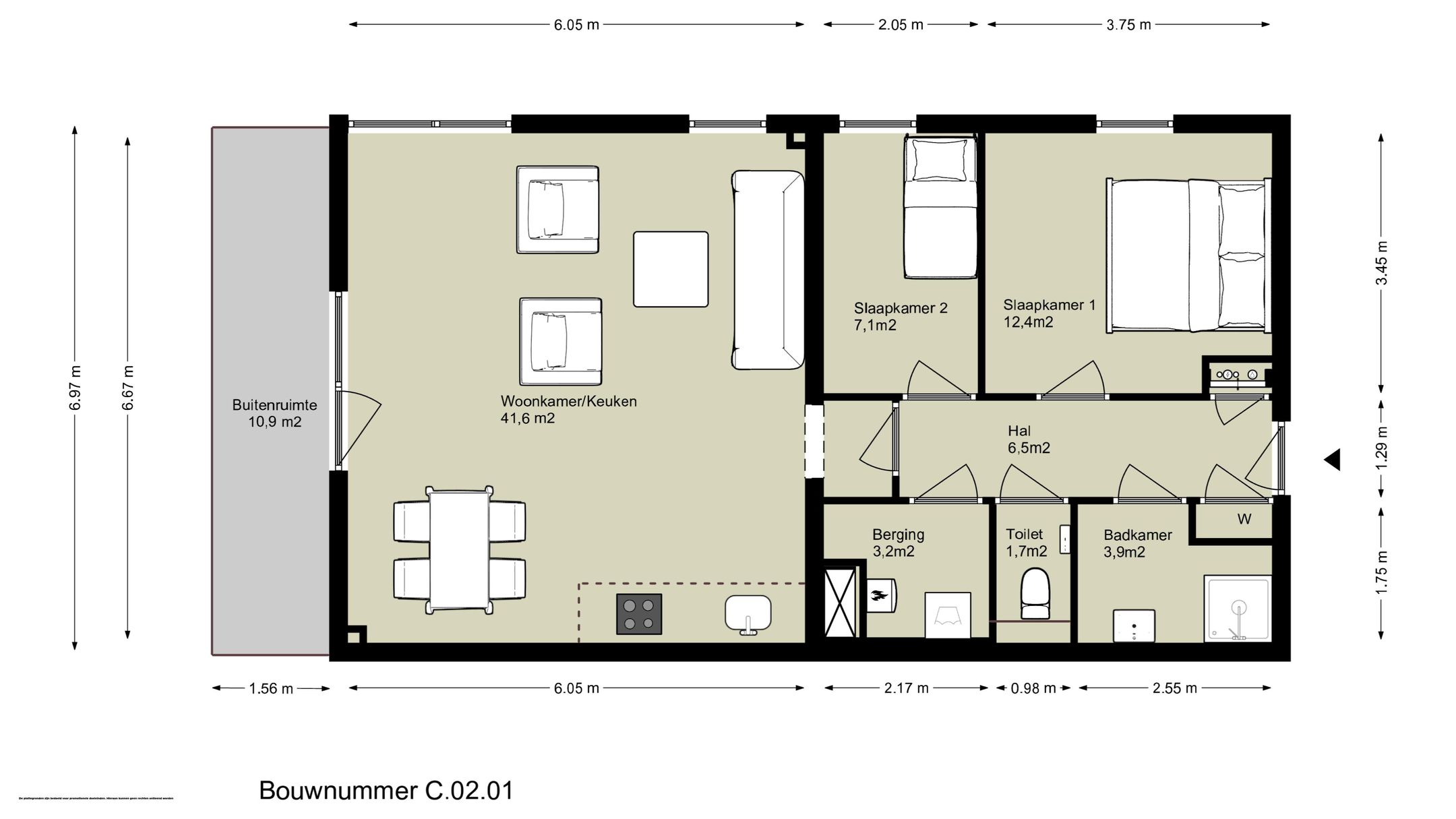 3-kamer appartement (Bouwnr. C.02.01), Amsterdam, 1043BZ, Noord-Holland, Nederland