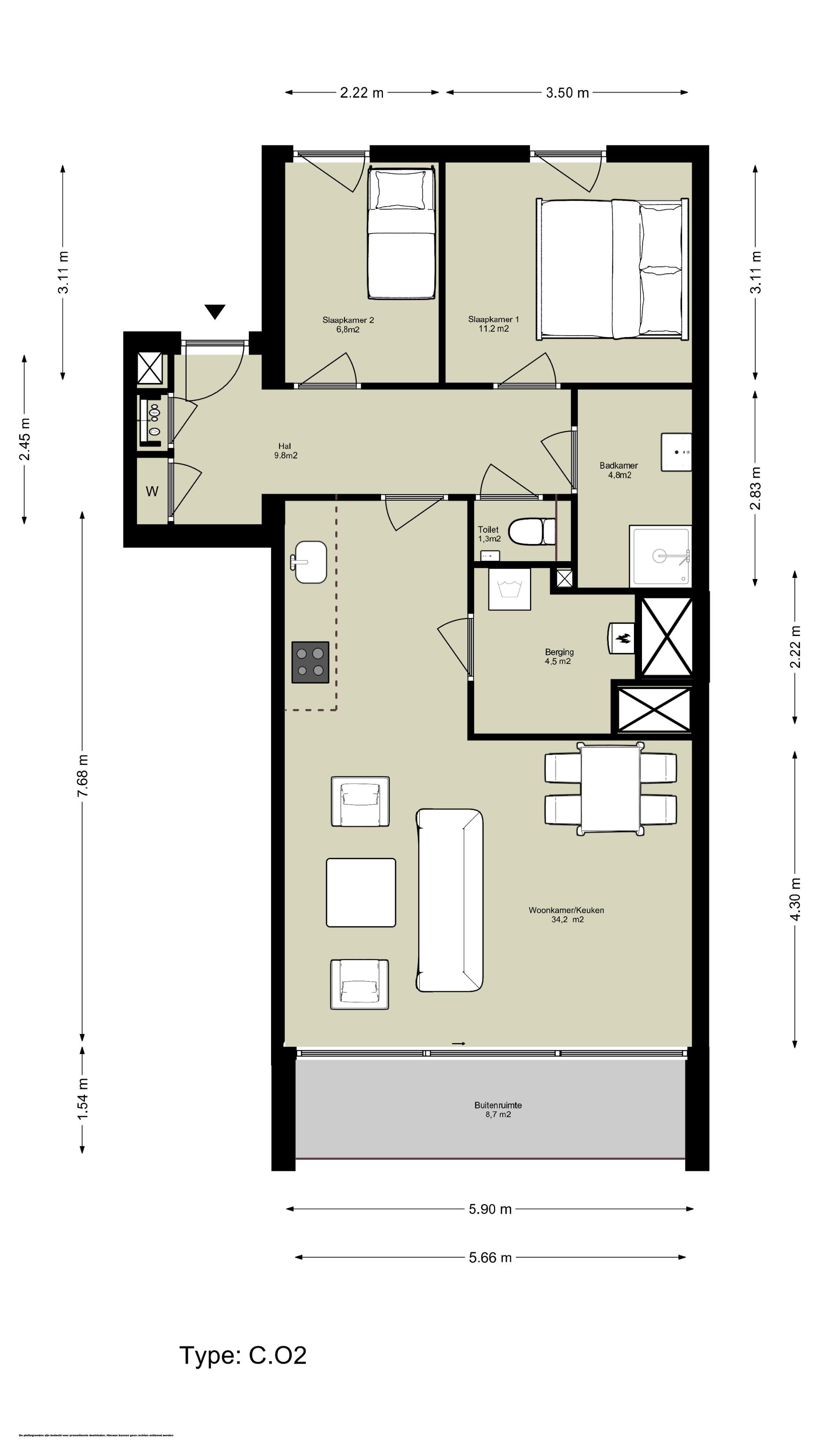 3-kamer appartement (Bouwnr. C.01.04), Amsterdam, 1043BZ, Noord-Holland, Nederland