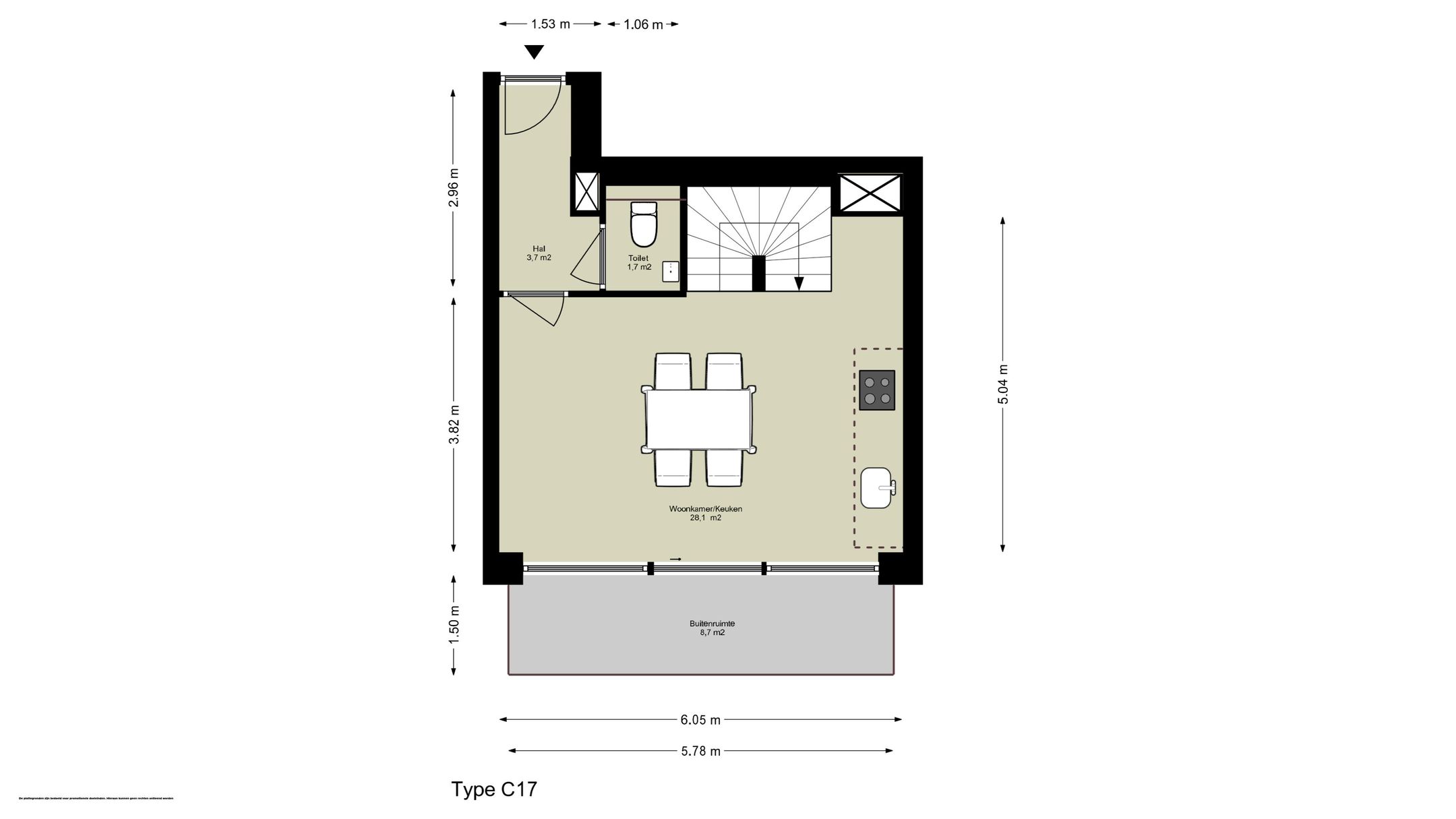 Maisonnette tweelaags (Bouwnr. C.04.05), Amsterdam, 1043BZ, Noord-Holland, Nederland