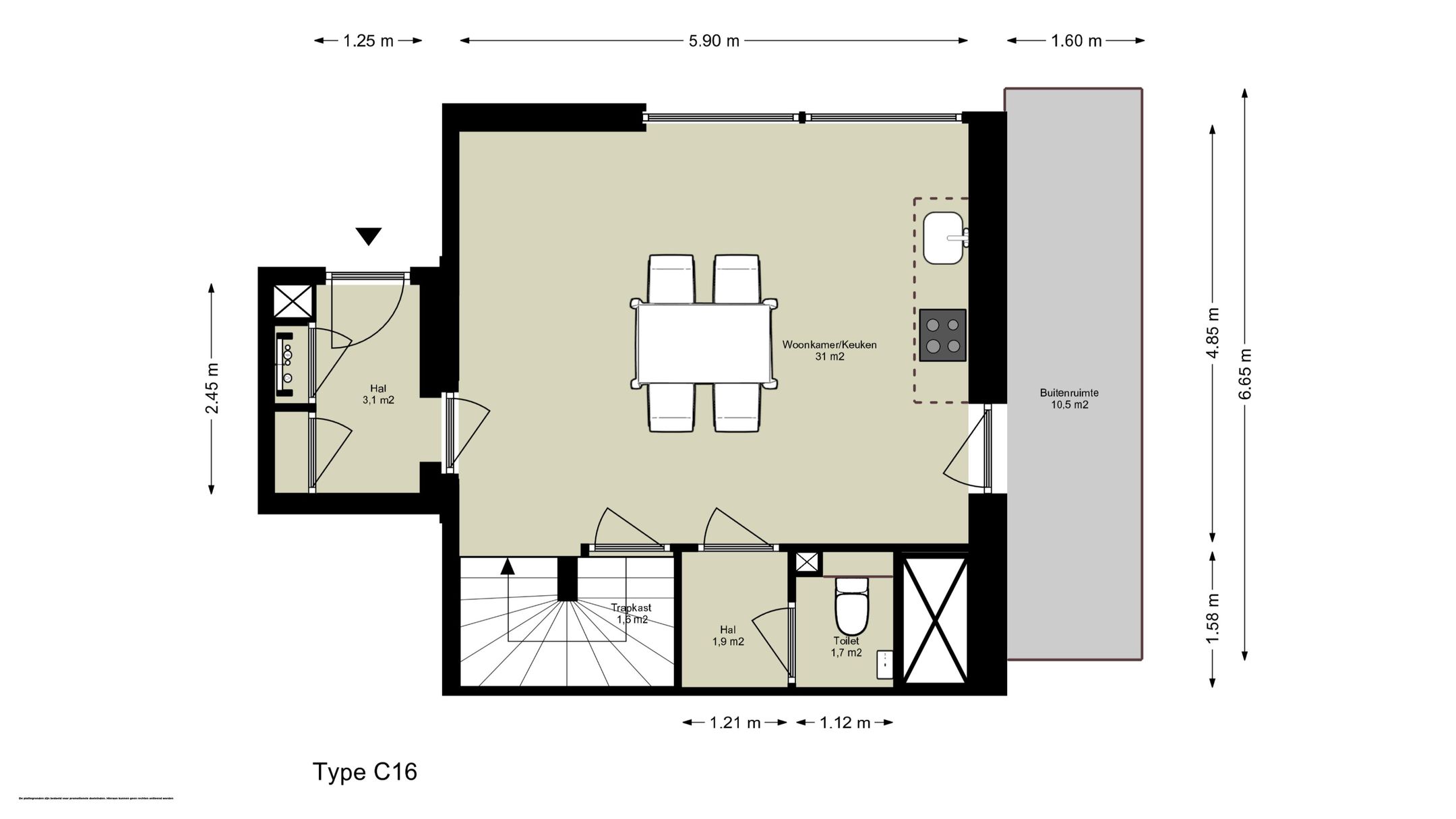 Maisonnette tweelaags (Bouwnr. C.04.04), Amsterdam, 1043BZ, Noord-Holland, Nederland
