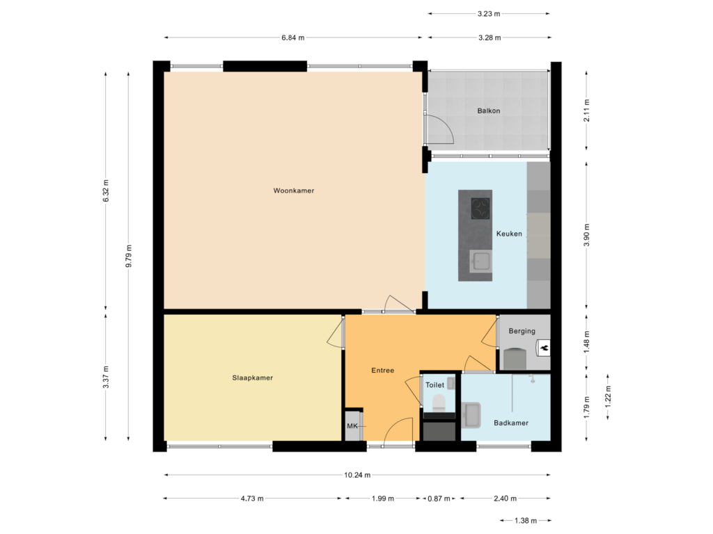 View floorplan of Appartement of Conventstraat 26