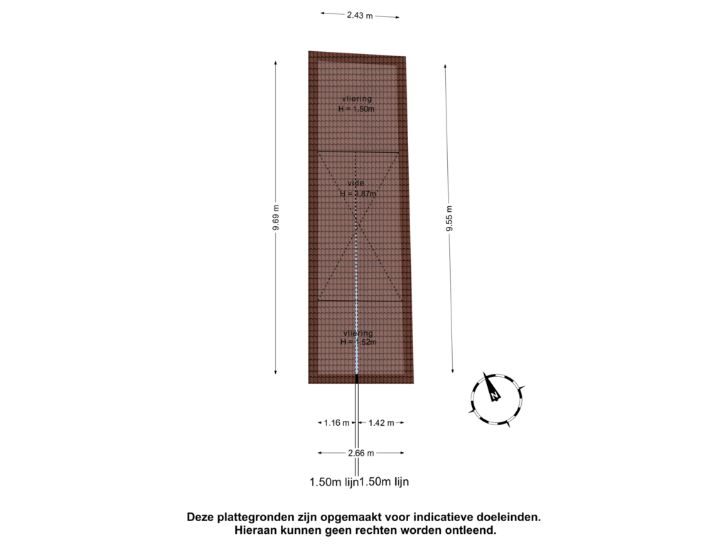 Bekijk plattegrond van vliering van Middendam 4