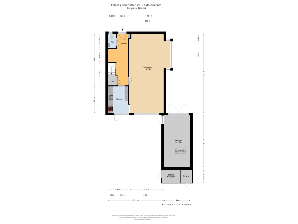 View floorplan of Begane Grond of Prinses Beatrixlaan 26