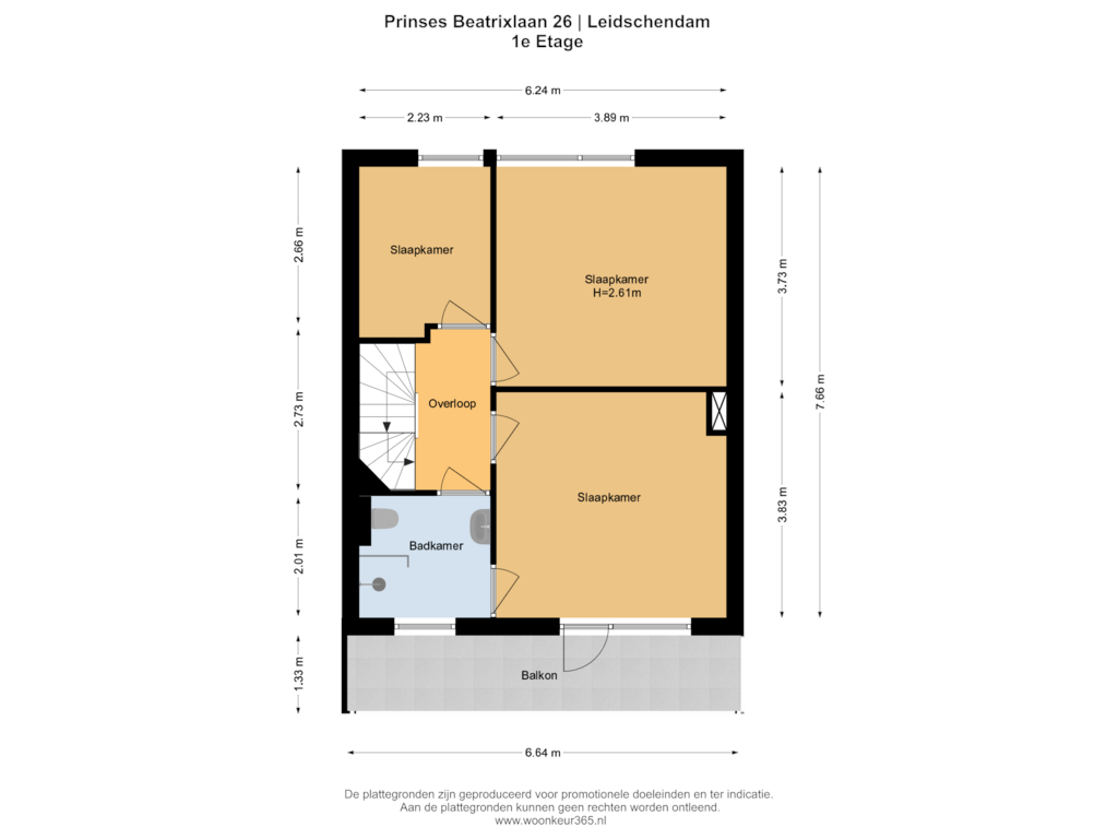 View floorplan of 1e Etage of Prinses Beatrixlaan 26