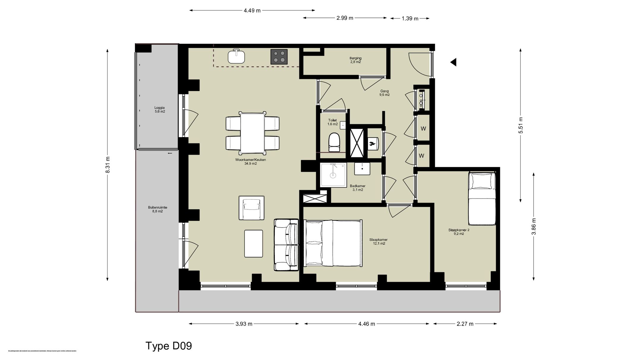 3-kamer appartement (Bouwnr. D.02.03), Amsterdam, 1043BZ, Noord-Holland, Nederland