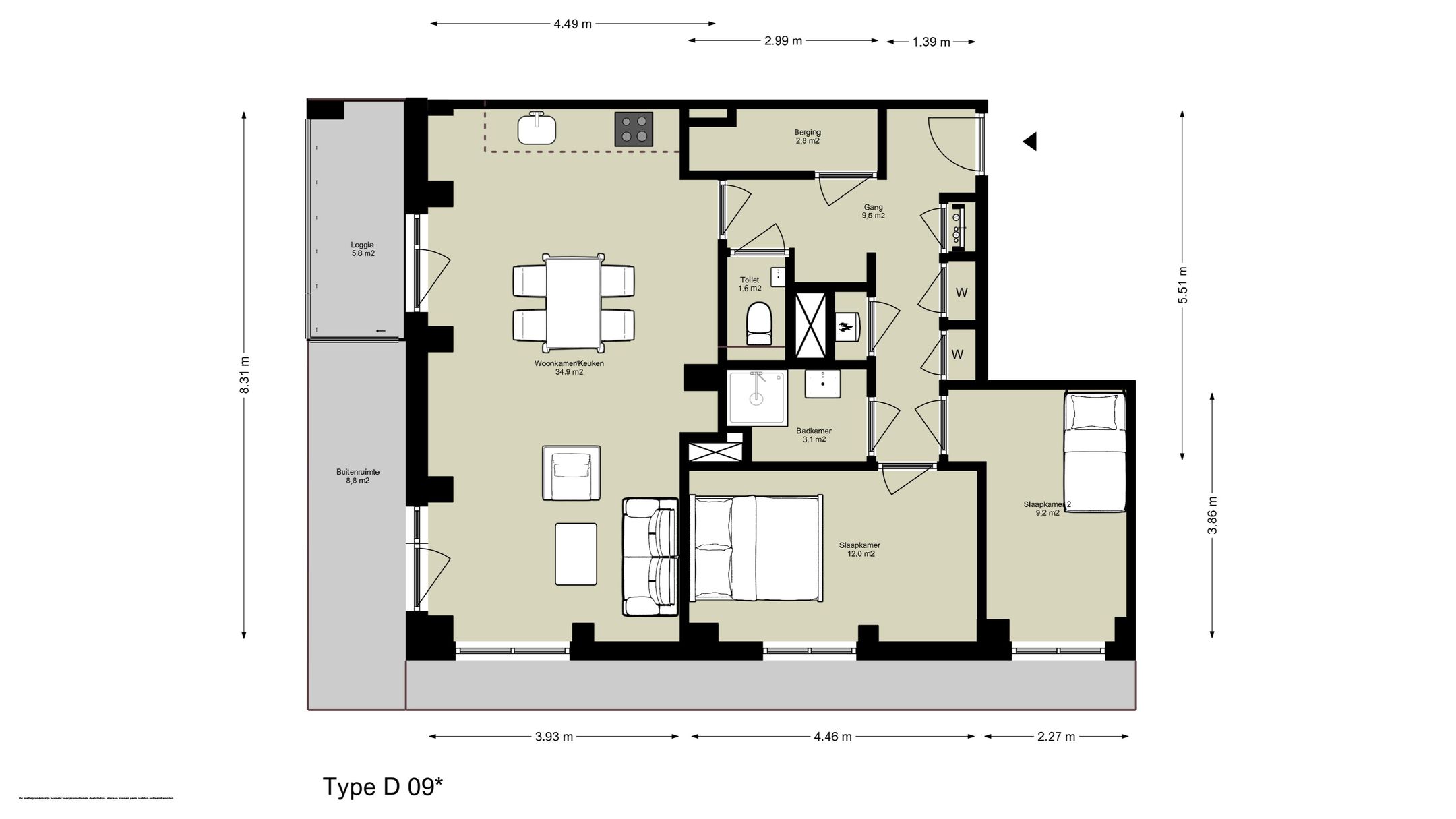3-kamer appartement (Bouwnr. D.03.03), Amsterdam, 1043BZ, Noord-Holland, Nederland