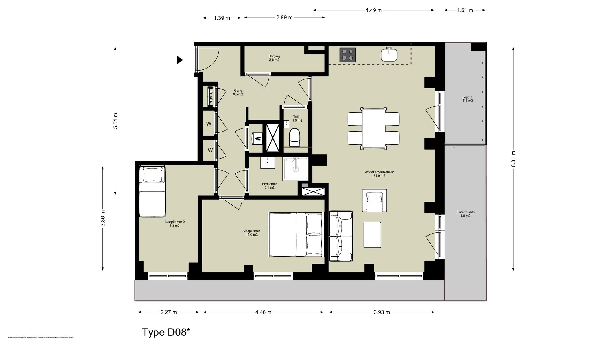 3-kamer appartement (Bouwnr. D.03.02), Amsterdam, 1043BZ, Noord-Holland, Nederland