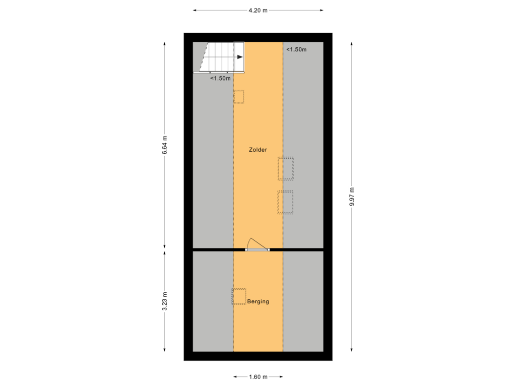 Bekijk plattegrond van Tweede verdieping van Johannes Verhulststraat 19