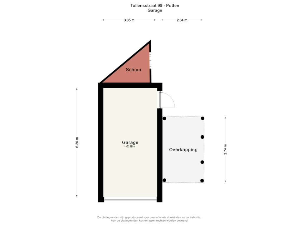 Bekijk plattegrond van GARAGE van Tollensstraat 98