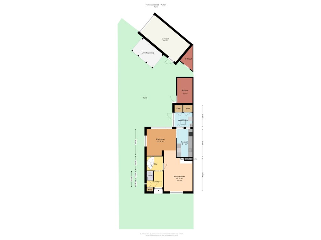 Bekijk plattegrond van TUIN van Tollensstraat 98