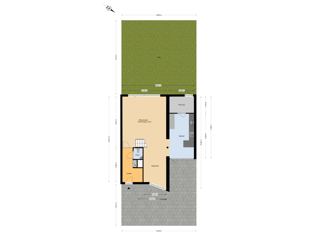 Bekijk plattegrond van Begane grond tuin van Aletta Jacobskade 67