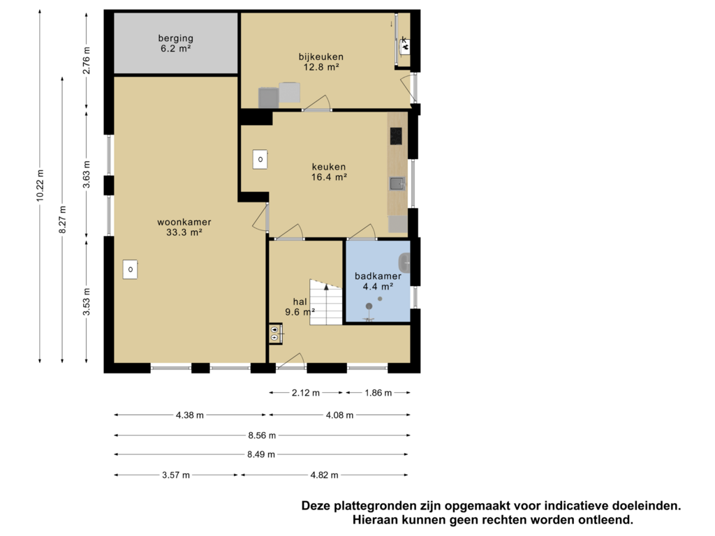 View floorplan of Begane grond of Veilingstraat 8