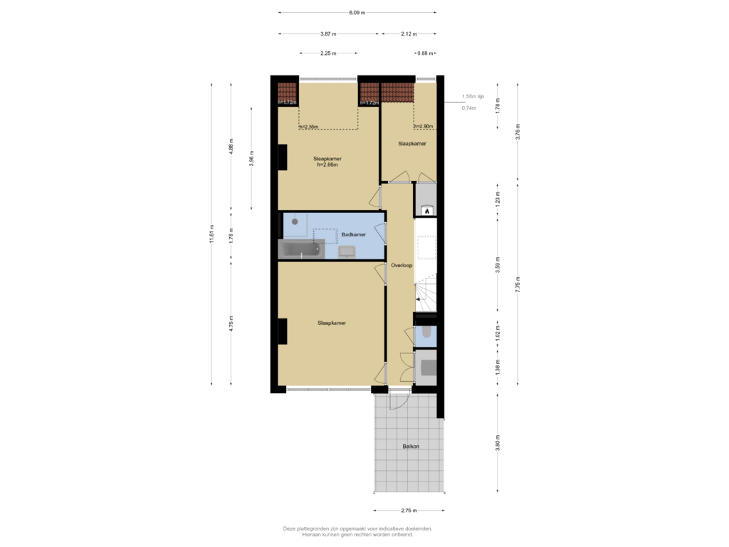 Bekijk plattegrond van Verdieping 3 van Van Blankenburgstraat 31-A