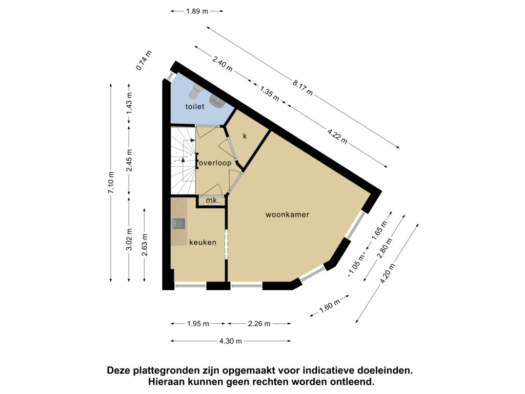 Bekijk plattegrond van 1e verdieping van Nicolaas Beetsstraat 4-A