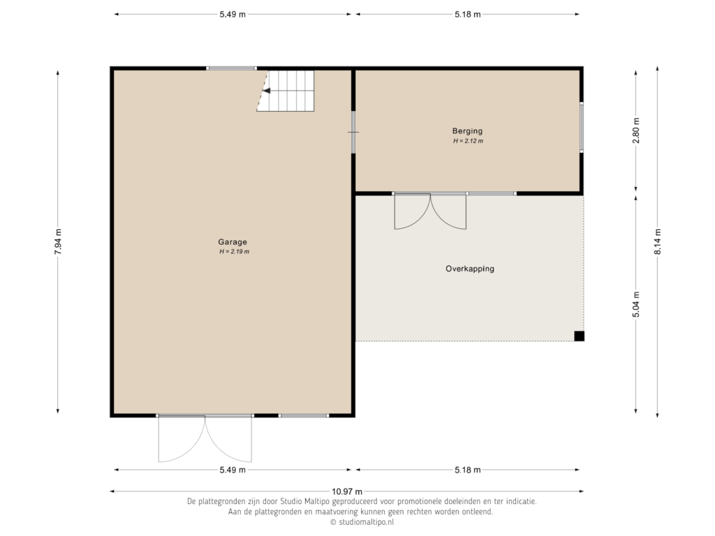 View floorplan of Berging of Waalbandijk 11