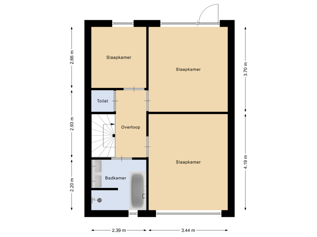 Bekijk plattegrond van 1e verdieping van Hermannistraat 24