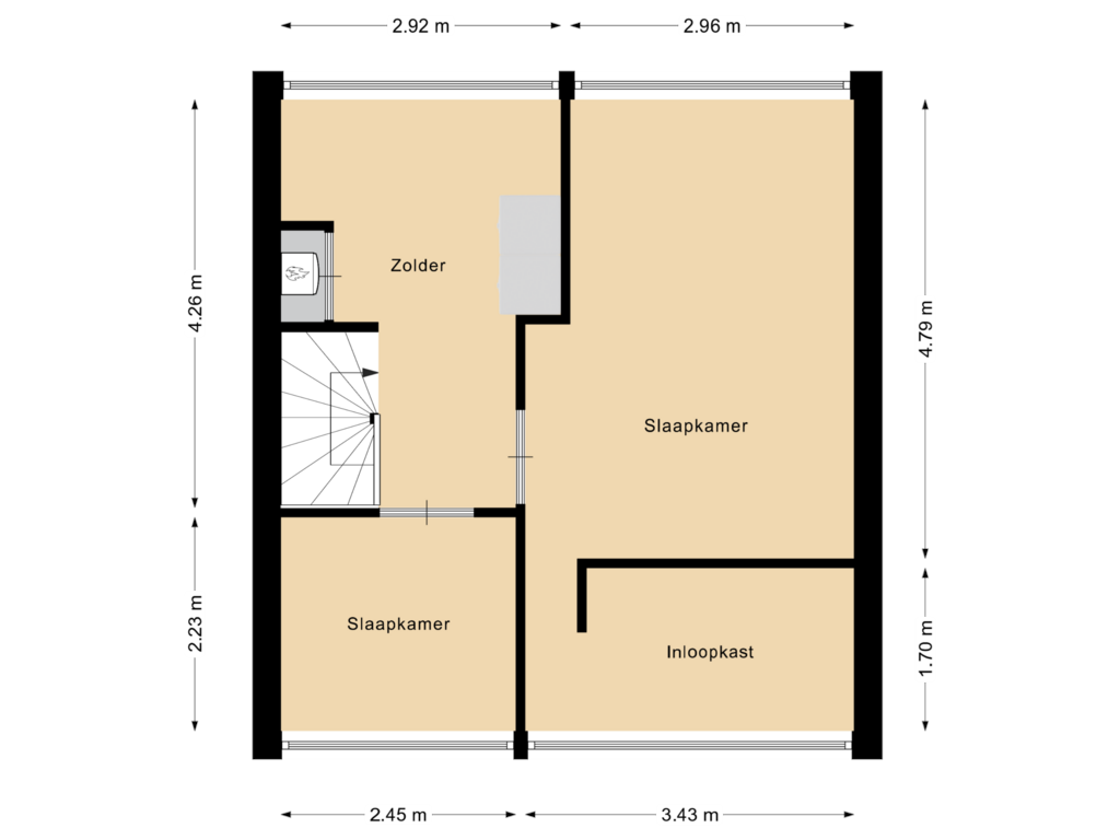 Bekijk plattegrond van 2e verdieping van Hermannistraat 24