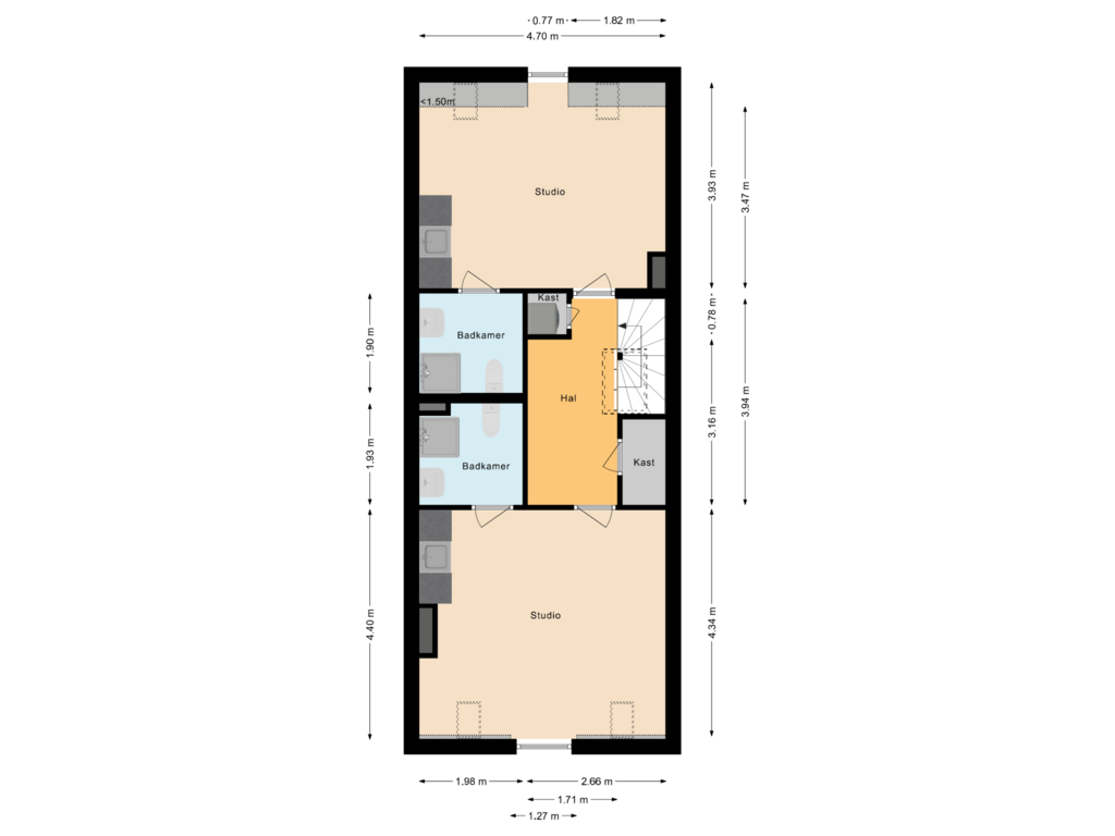 Bekijk plattegrond van Appartement van Tweede Sweelinckstraat 12-3