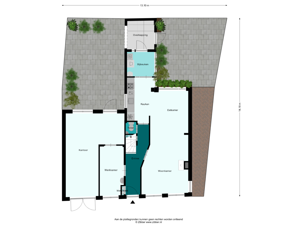 Bekijk plattegrond van Begane Grond-tuin van Oude Zijds Burgwal 13