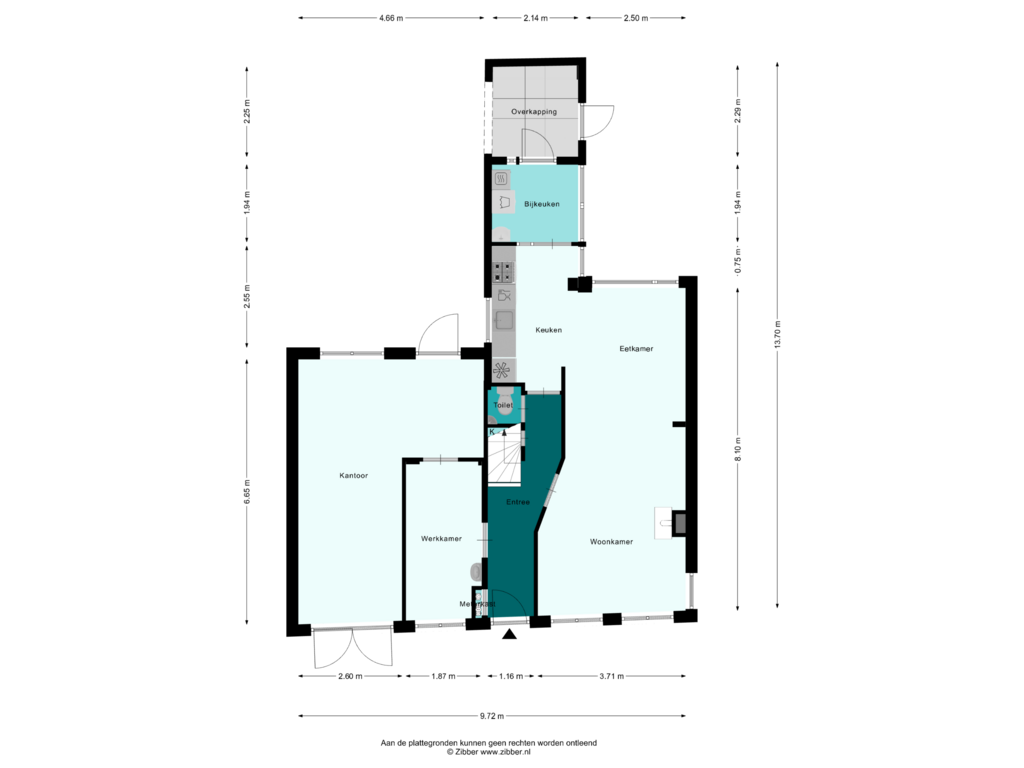 Bekijk plattegrond van Begane Grond van Oude Zijds Burgwal 13