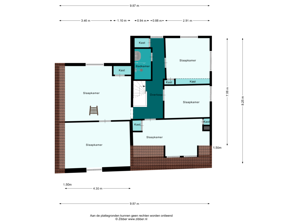 Bekijk plattegrond van Eerste Verdieping van Oude Zijds Burgwal 13