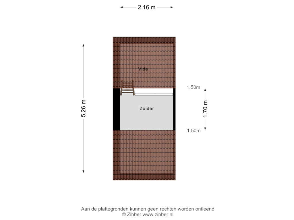 Bekijk plattegrond van Zolder van Juffrouw W van Minnenstraat 14