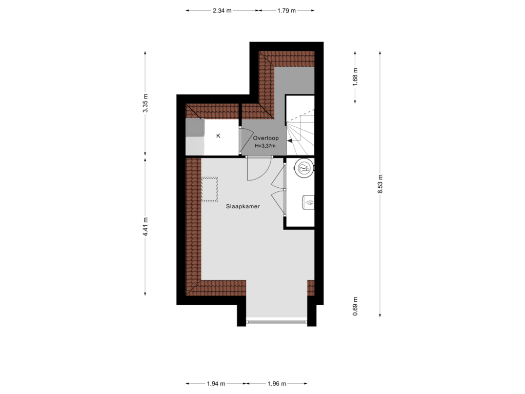 View floorplan of 2e Verdieping of Kralingseweg 314-J