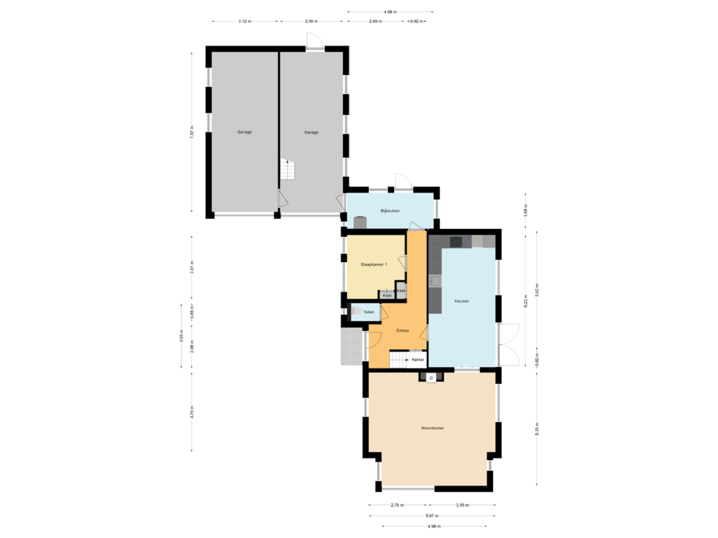 View floorplan of Begane Grond of Coevorderstraatweg 24