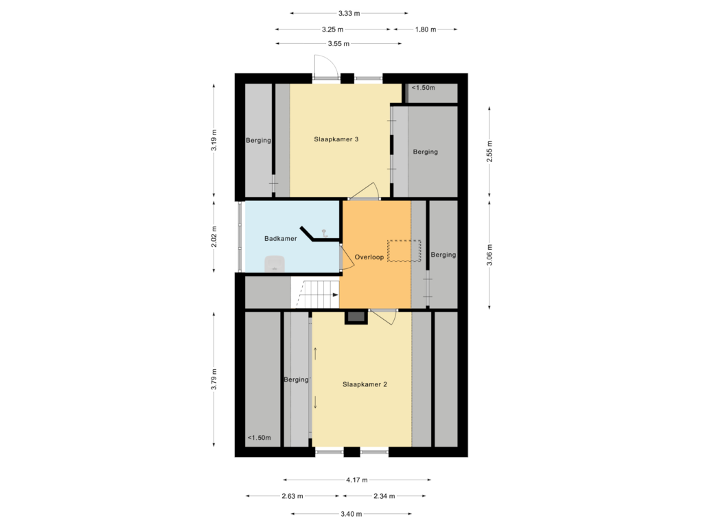 View floorplan of Eerste Verdieping of Coevorderstraatweg 24