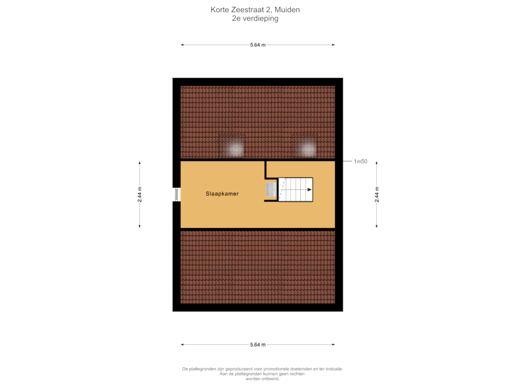 View floorplan of 2e verdieping of Korte Zeestraat 2