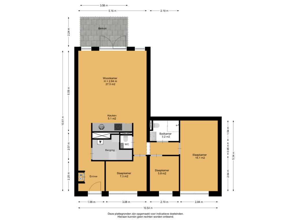 View floorplan of Appartement of Leyweg 1279