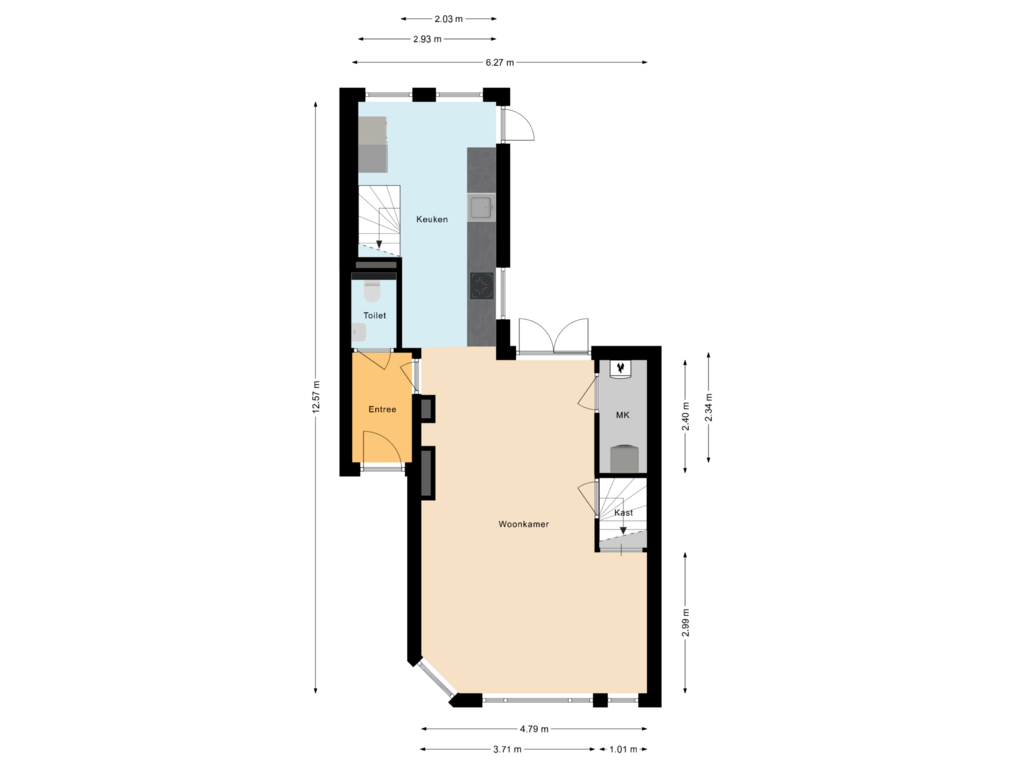 View floorplan of Begane grond of Stationsstraat 9