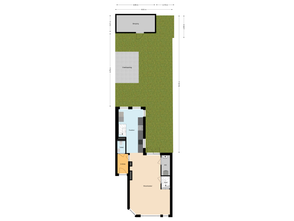 View floorplan of Situatie of Stationsstraat 9