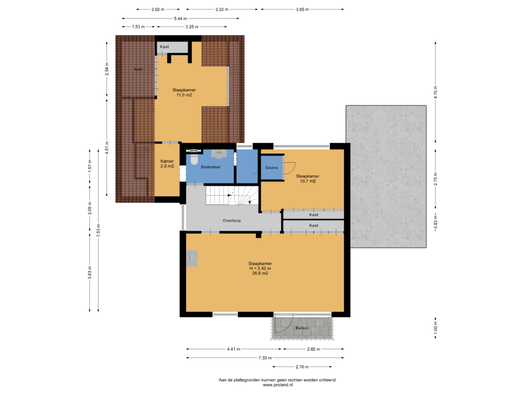 View floorplan of 1e Verdieping of Kerkhofweg 25