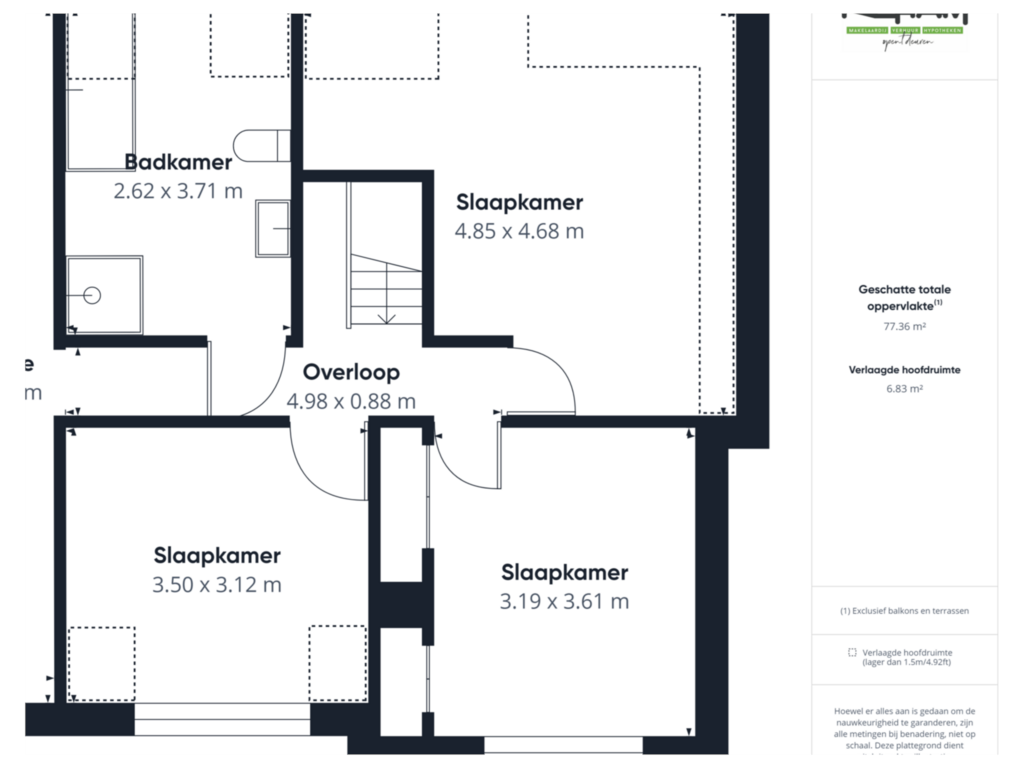 View floorplan of 1e Verdieping of Langestraat 19