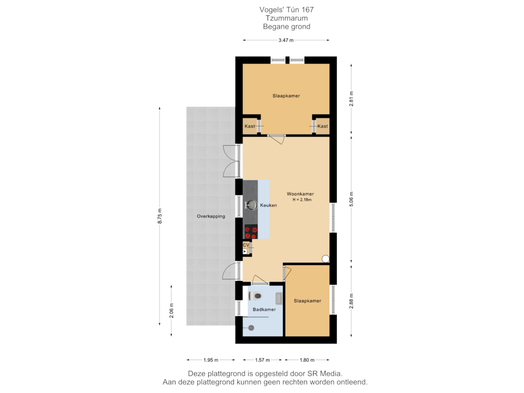 View floorplan of Begane grond of Vogels' tún 167