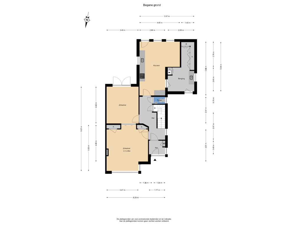 Bekijk plattegrond van Begane grond van Burg.Woltersstraat 34