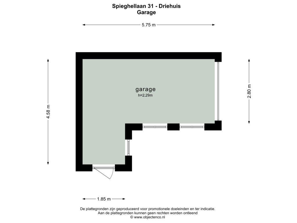 View floorplan of BERGING of Spieghellaan 31