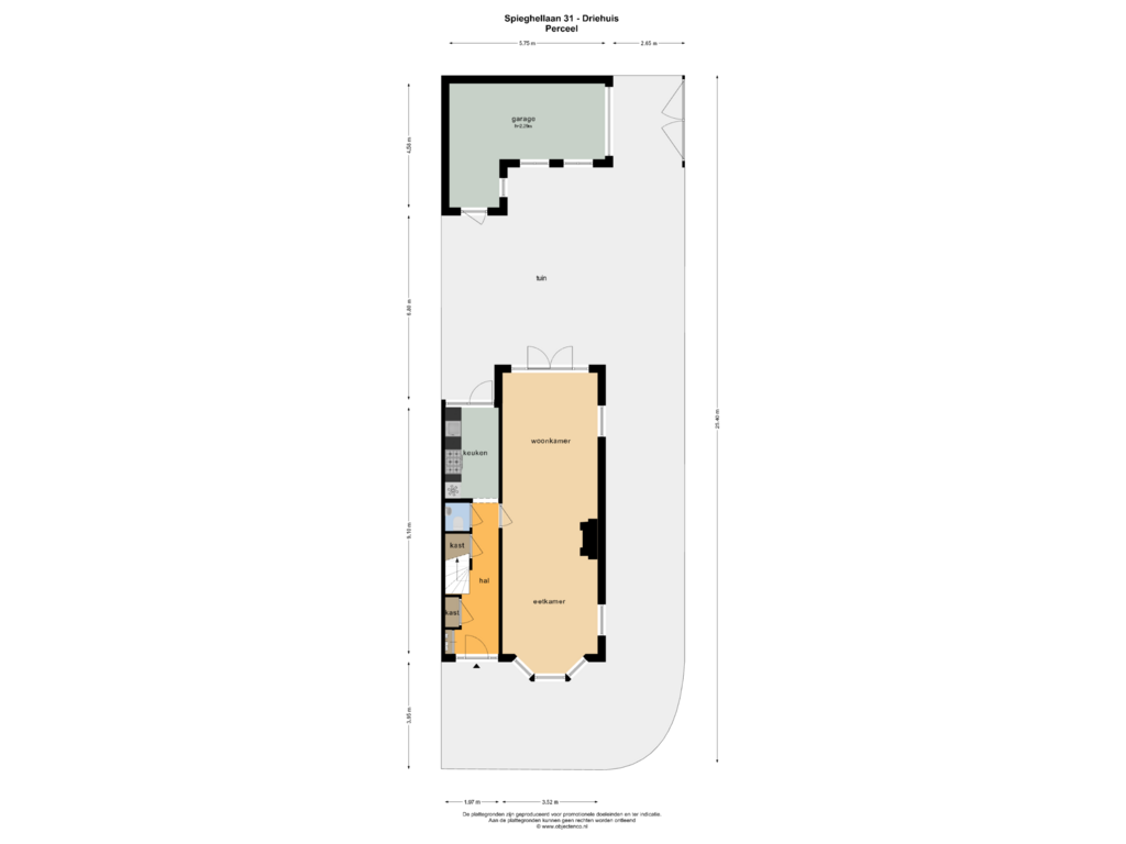 View floorplan of PERCEEL of Spieghellaan 31