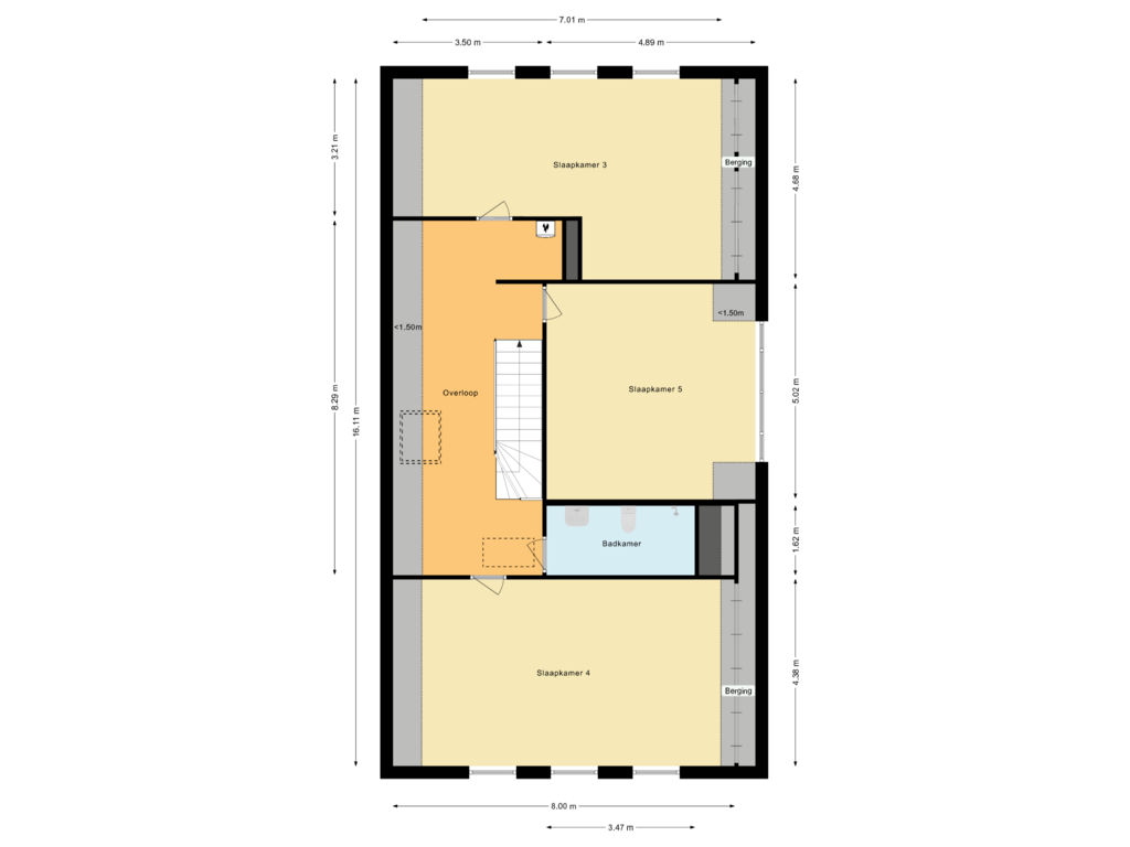 Bekijk plattegrond van Eerste  verdieping van Oshaarseweg 23