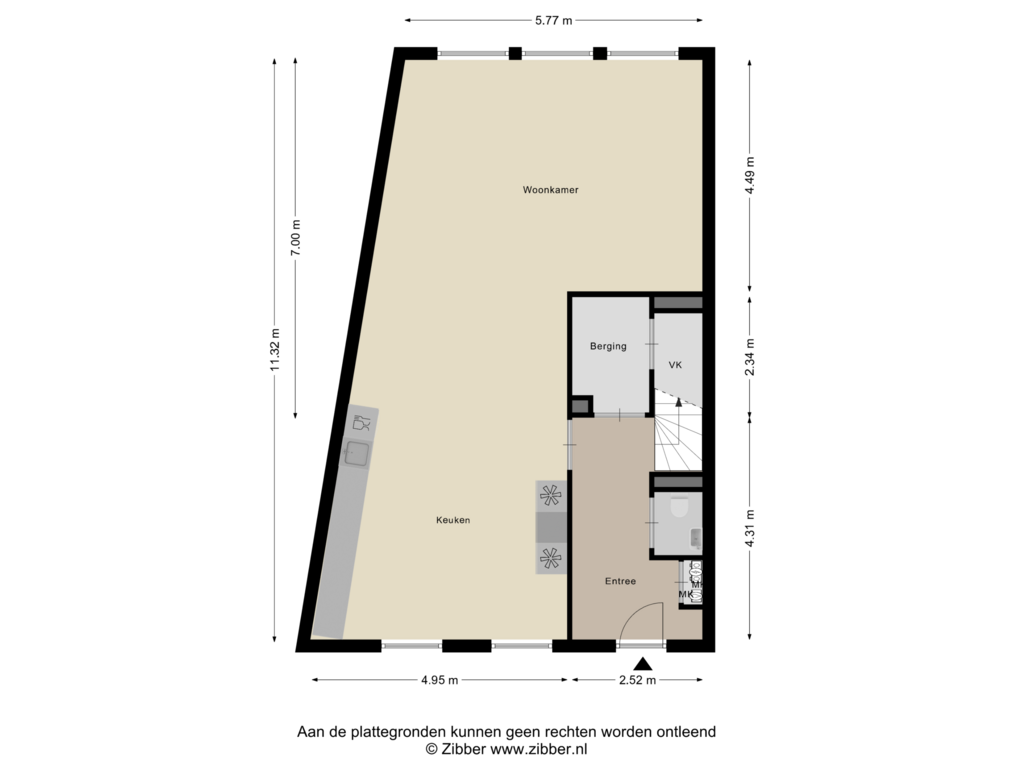 Bekijk plattegrond van Begane grond van Binnendoor 38