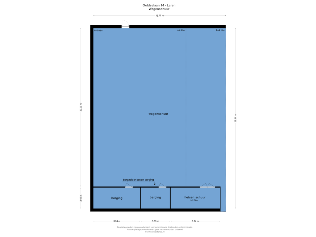 Bekijk plattegrond van WAGENSCHUUR van Ooldselaan 14