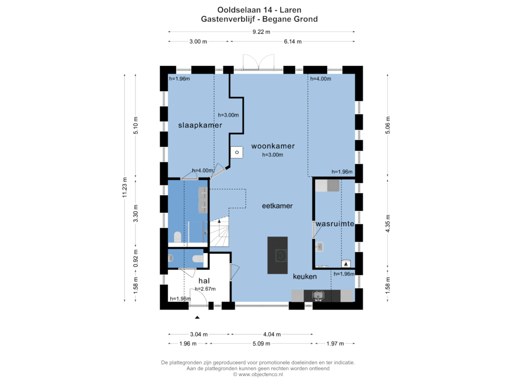 View floorplan of GASTENVERBLIJF - BEGANE GROND of Ooldselaan 14