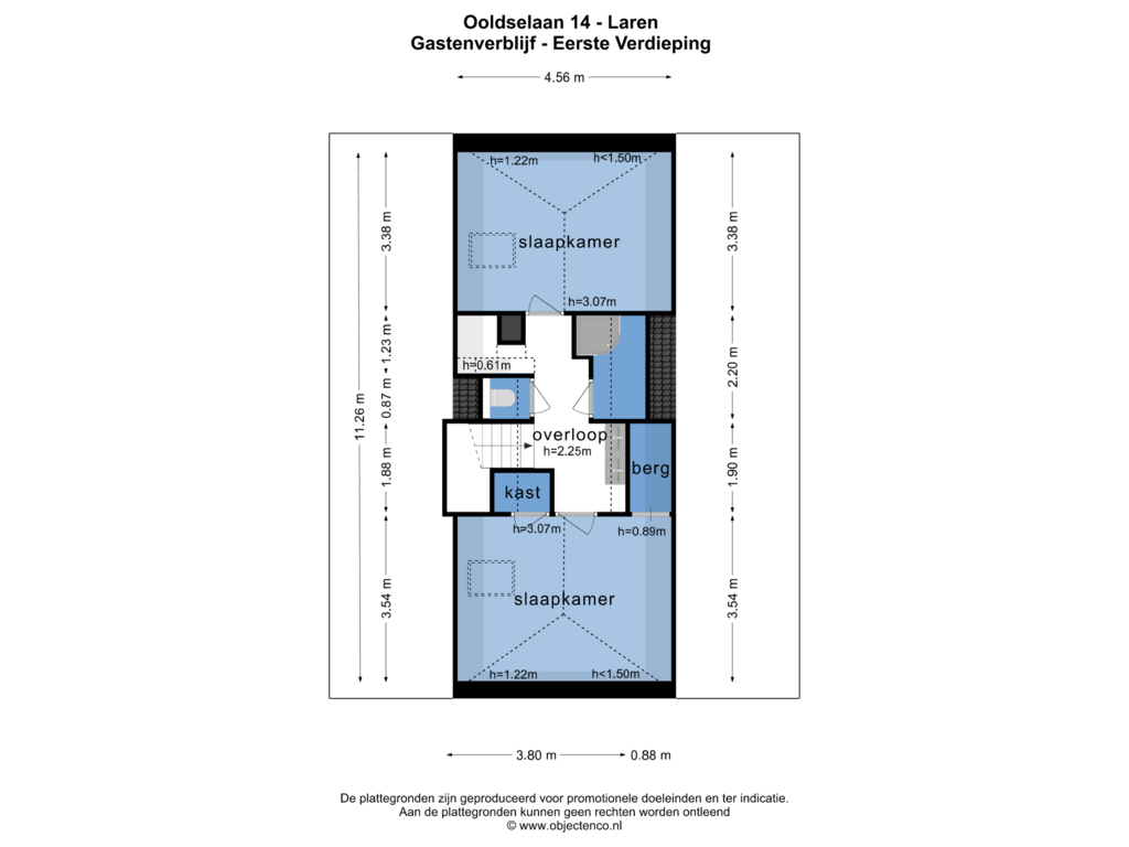 View floorplan of GASTENVERBLIJF - EERSTE VERDIEPING of Ooldselaan 14