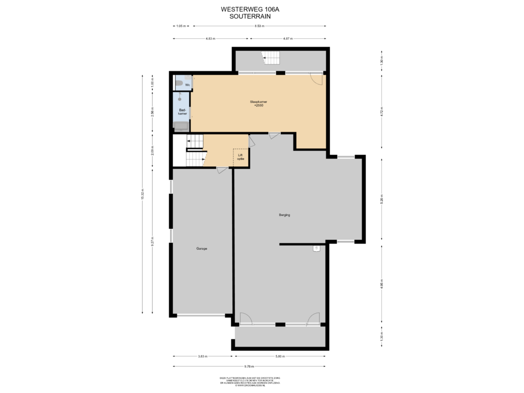 View floorplan of Souterrain of Westerweg 106-A