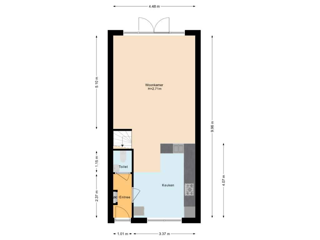 Bekijk plattegrond van Begane Grond van Semarangstraat 5