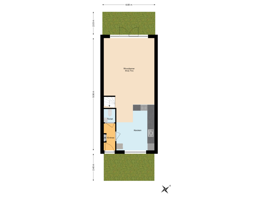 View floorplan of Begane Grond Met Tuin of Semarangstraat 5