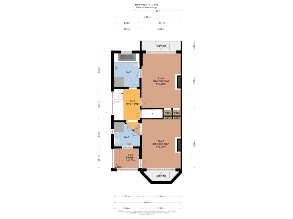 Bekijk plattegrond van EERSTE VERDIEPING van Herenlaan 13